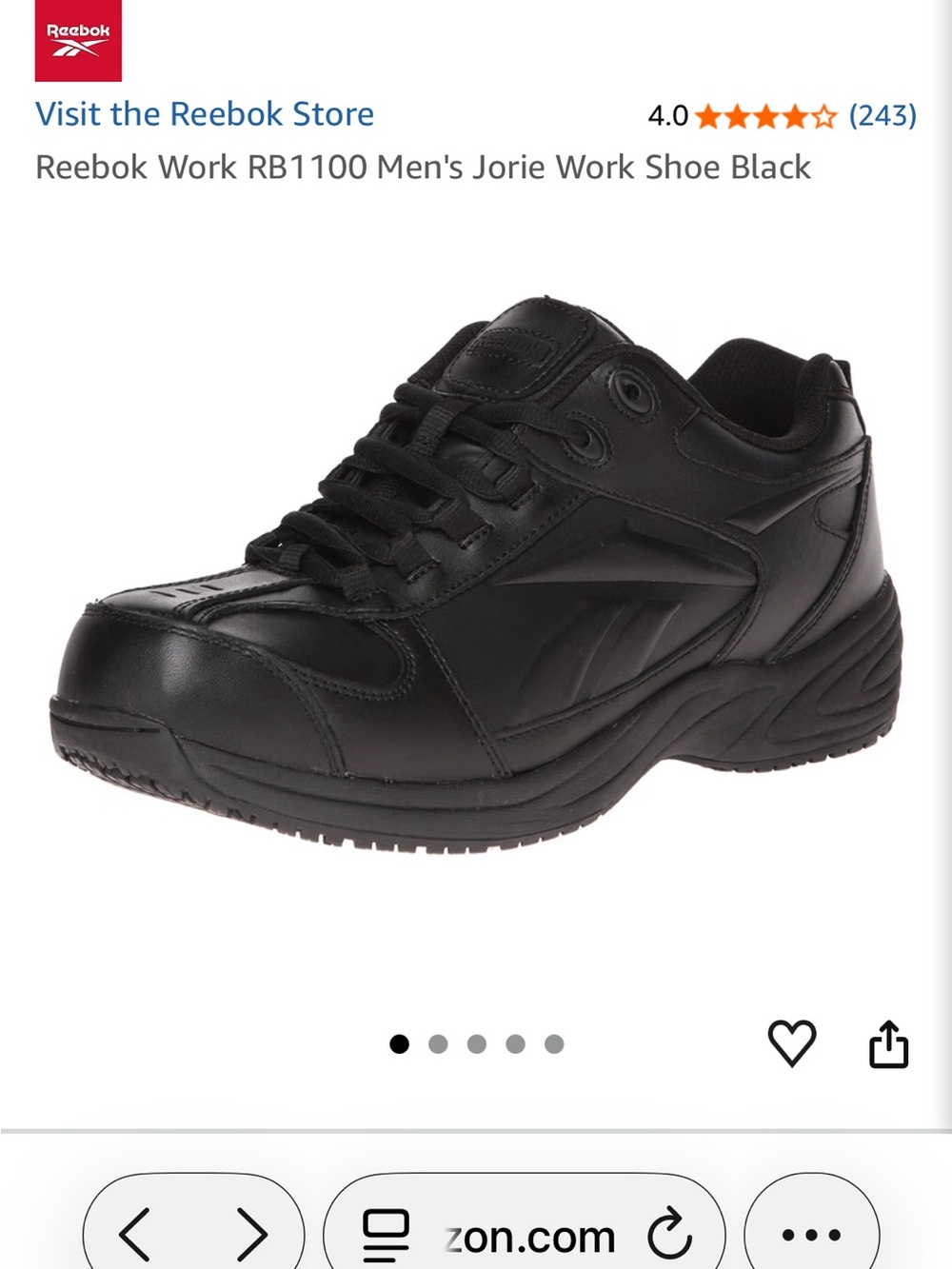 NWT Reebok Men Jorie Street Sport Jogger Work Industrial Construction Shoe, 11W - Picture 9 of 10